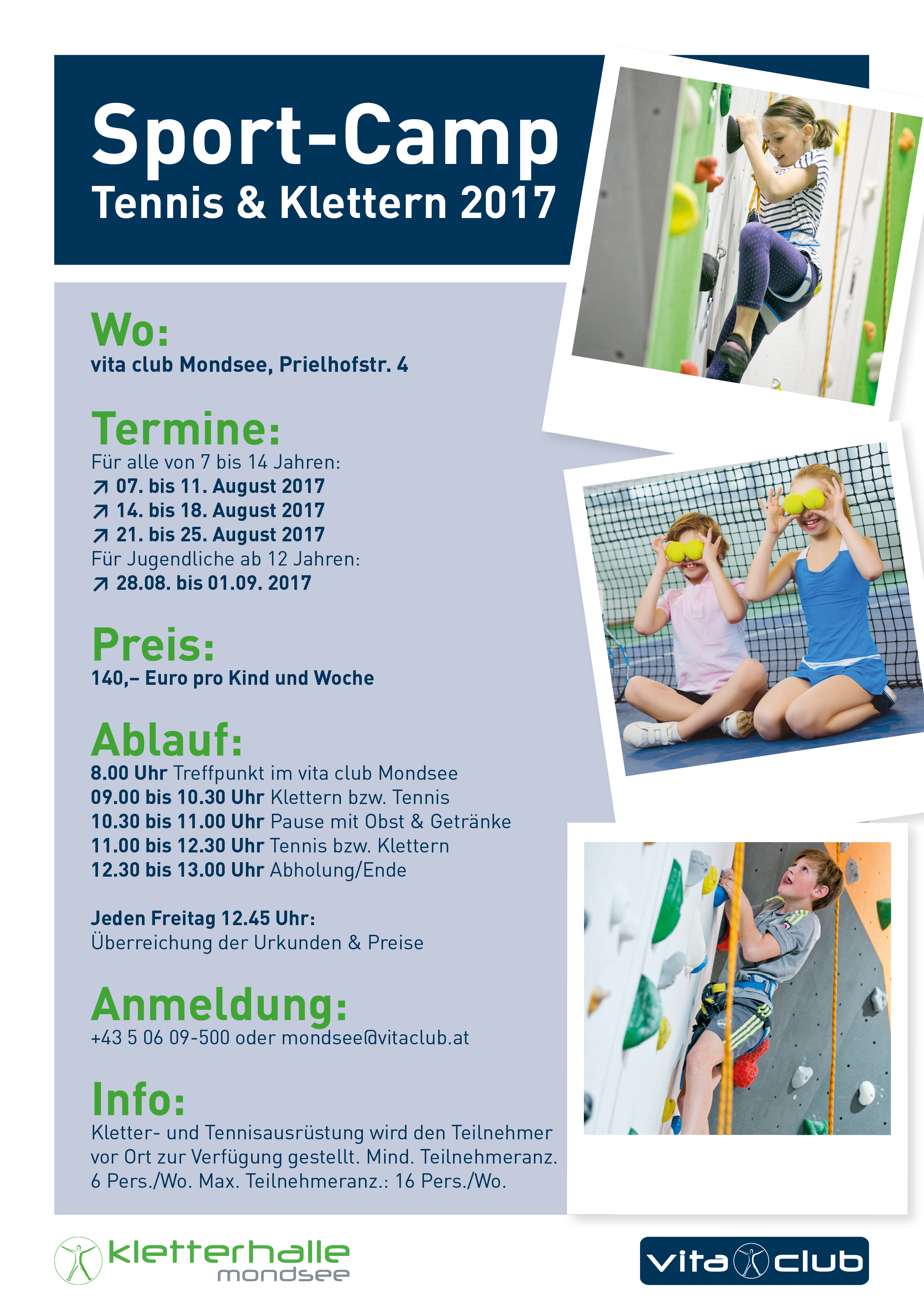 Tennis Kletter Sport Camp